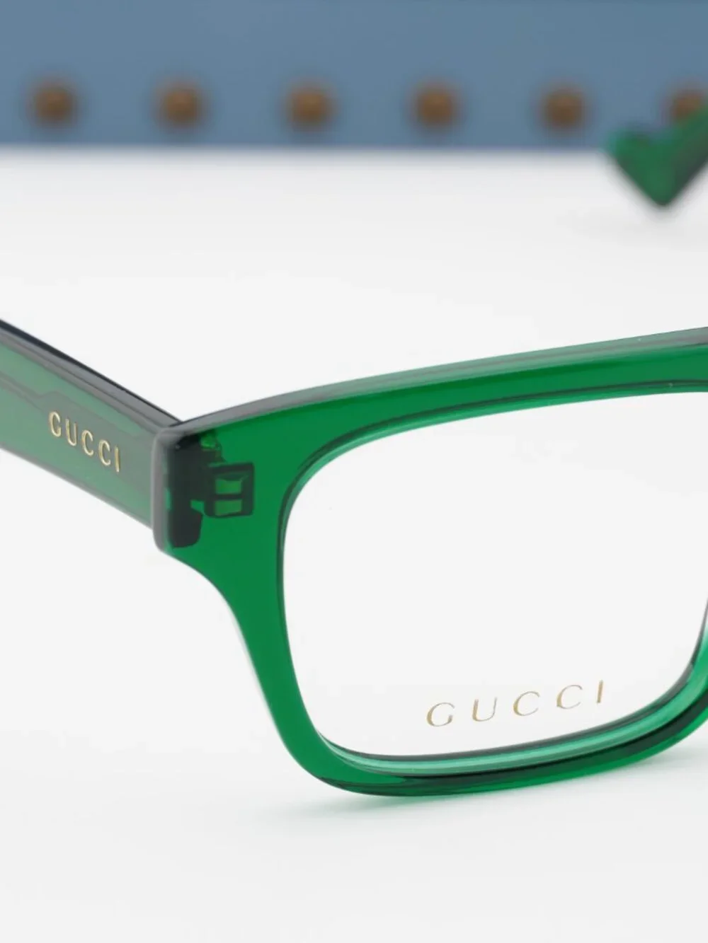 Gucci GG0963O 004 Square Eyeglasses – Transparent Green 53mm